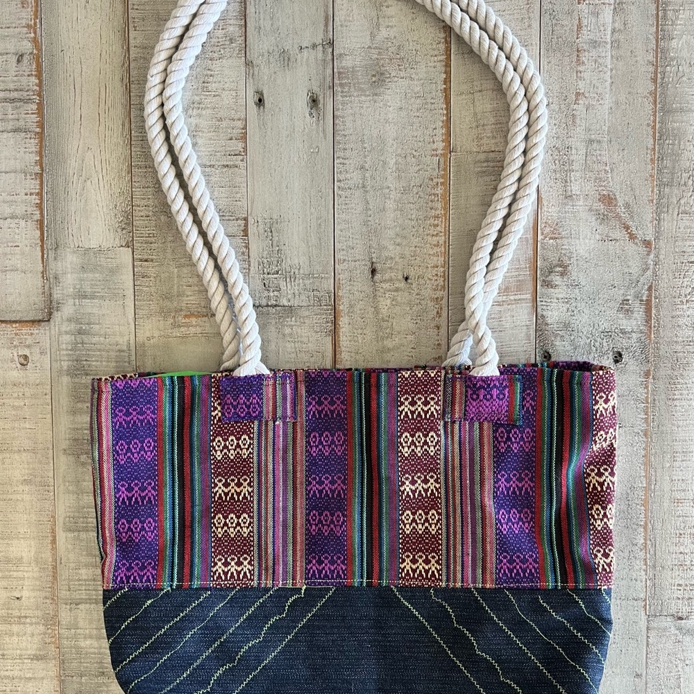 Colorful Striped Tote Bag
